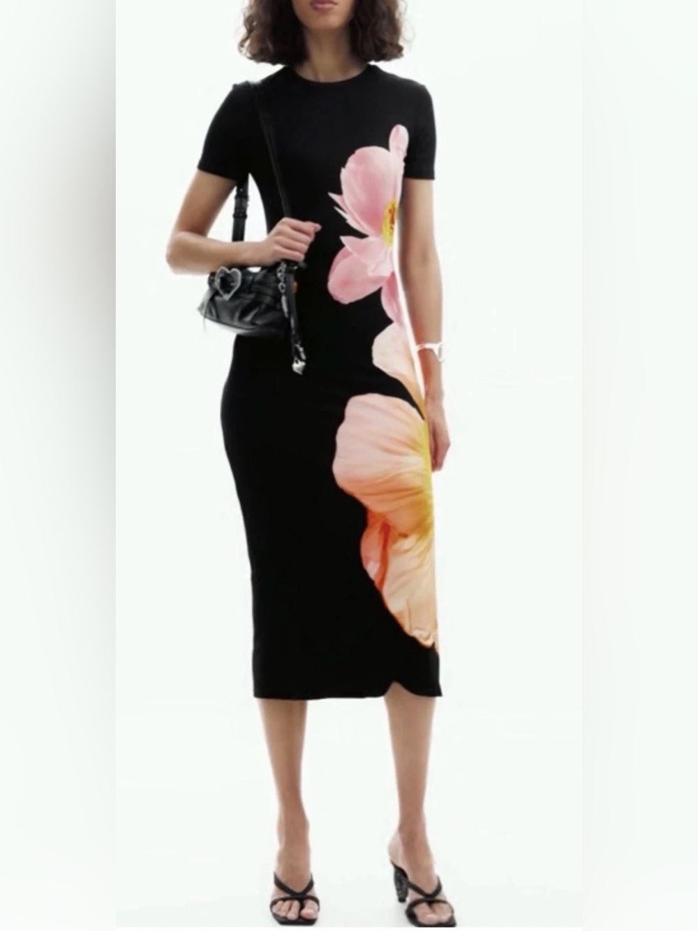 New Desigual Maxi floral dress in Black Multi Size XL